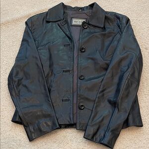 Reilly Olmes 100% Black Leather Jacket Size small